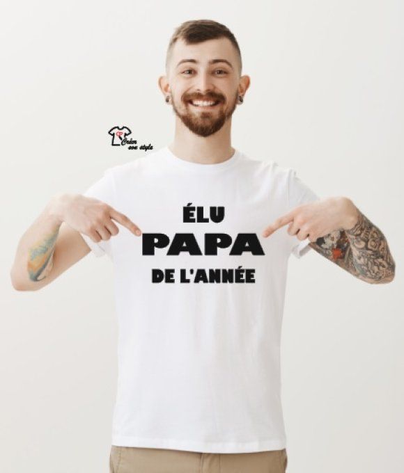 tee shirt "élu papa de l'année"