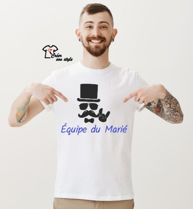 tee shirt homme "équipe du marié - EVJG"