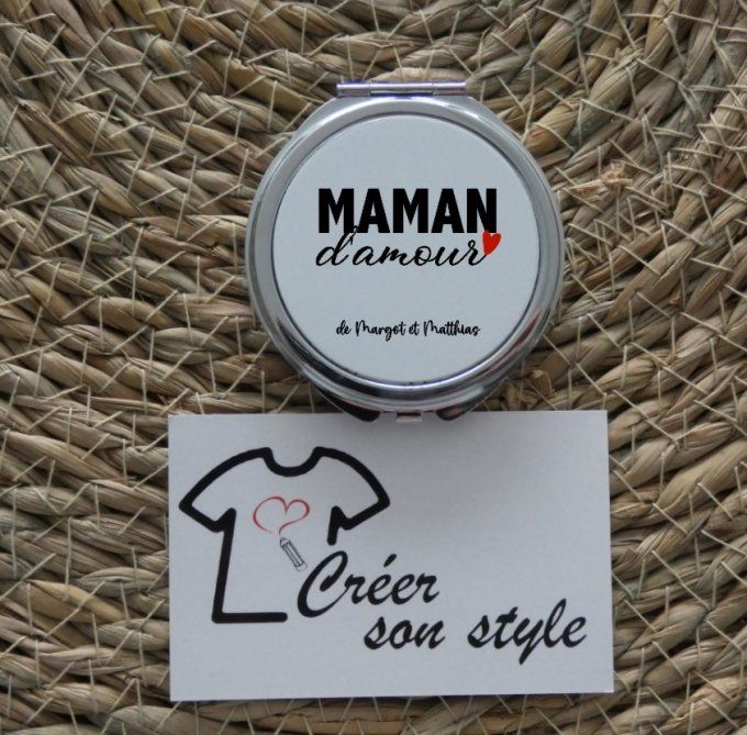 Miroir de poche "maman d'amour"