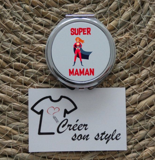 Miroir de poche "super maman"