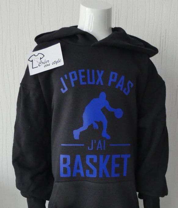 Sweat-shirt enfant "j'peux pas j'ai basket"