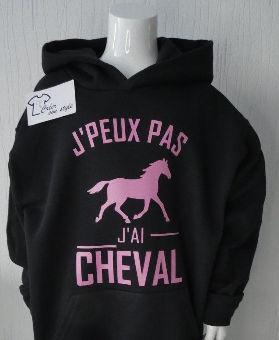 Sweat-shirt enfant "j'peux pas j'ai cheval"