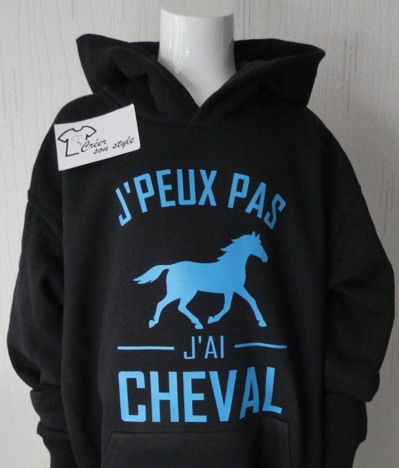 Sweat-shirt enfant "j'peux pas j'ai cheval"