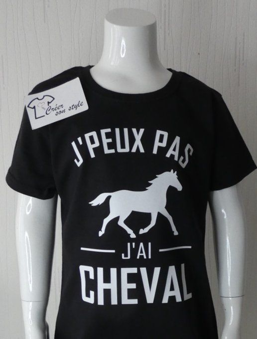 tee shirt "j'peux pas j'ai cheval"