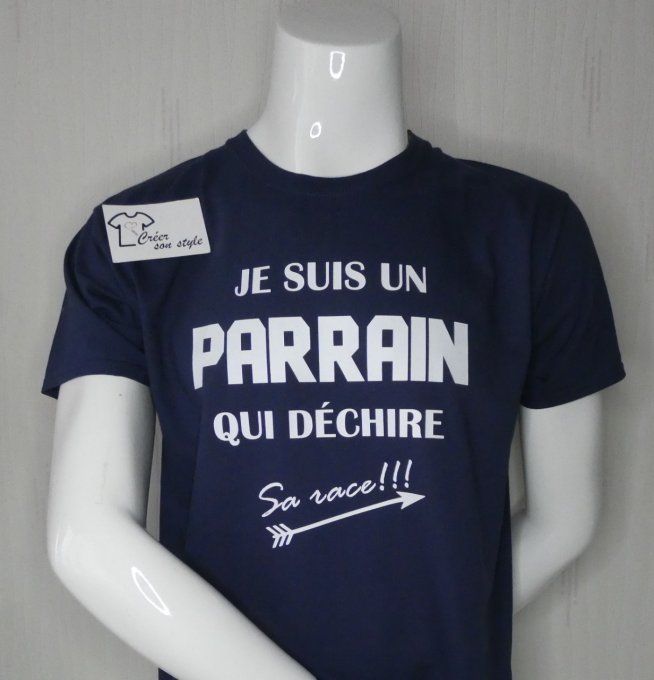 tee shirt homme "Je suis un parrain qui déchire sa race"