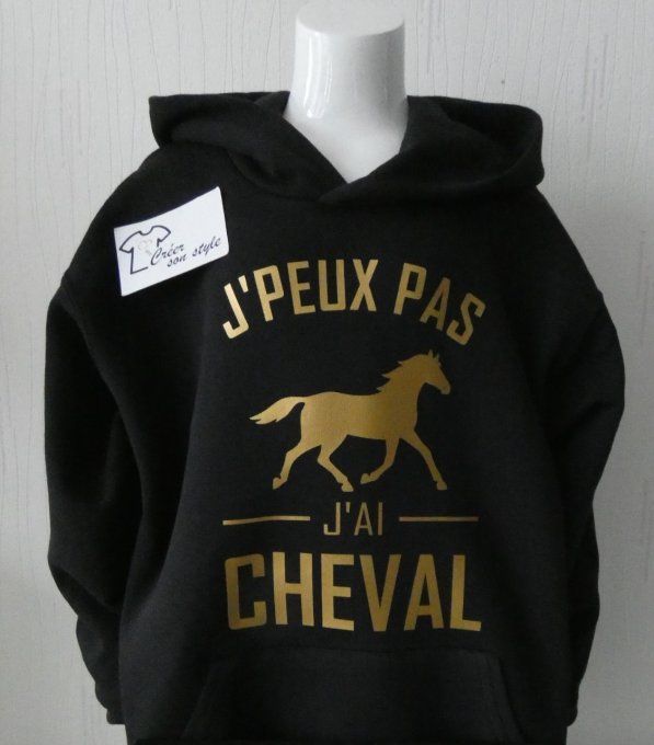 Sweat-shirt enfant "j'peux pas j'ai cheval"