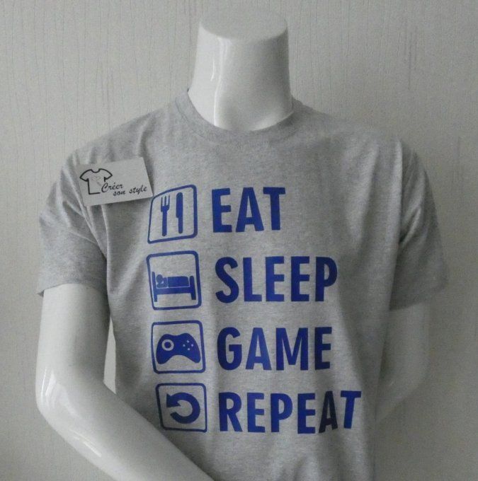 tee shirt homme"Eat, Sleep, Game, Repeat"