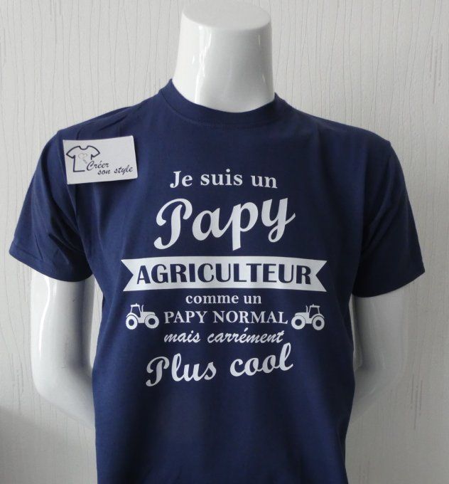 tee shirt homme "je suis un papy agriculteur comme un papy normal mais carrément plus cool"