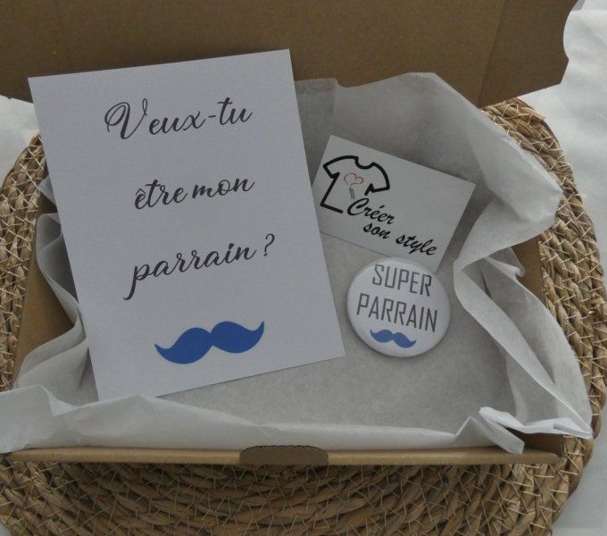 Coffret cadeau "veux-tu être mon parrain?" 