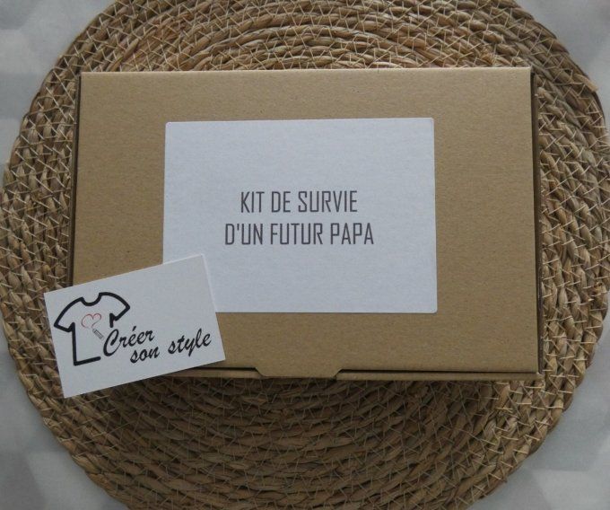 Coffret cadeau "kit de survie d'un futur papa"