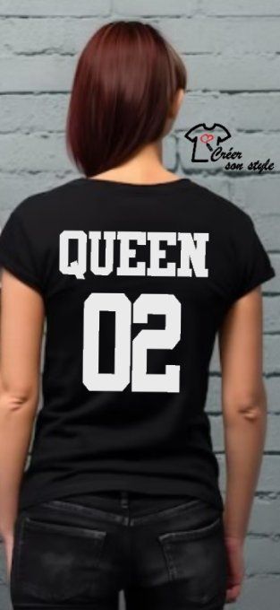 tee shirt femme "queen + numéro"