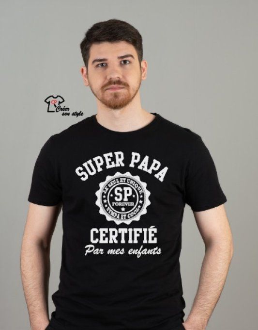 tee shirt homme "super papa certifié"