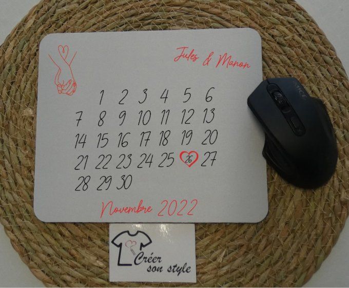 Tapis de souris "date de rencontre"